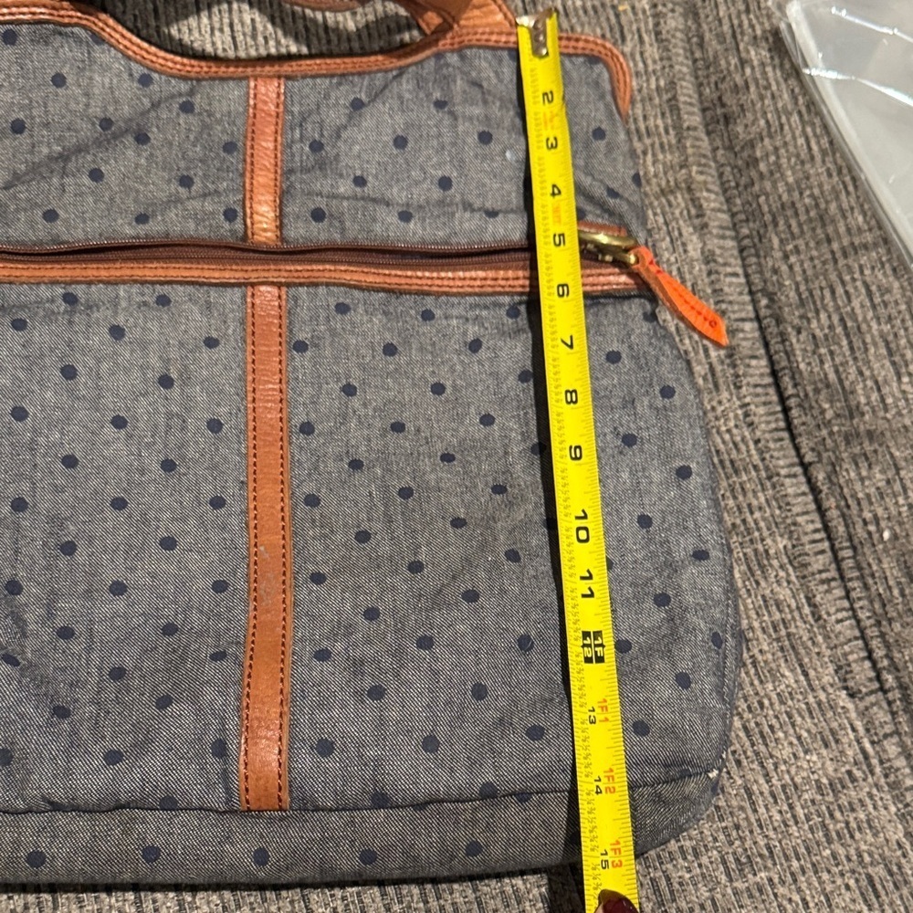 Fossil Navy and Gray Tote with Tan Trim - Picture 7 of 7